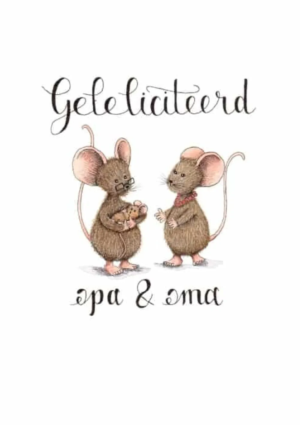 Anillustration Wenskaarten^Ansichtkaart Gefeliciteerd opa&oma