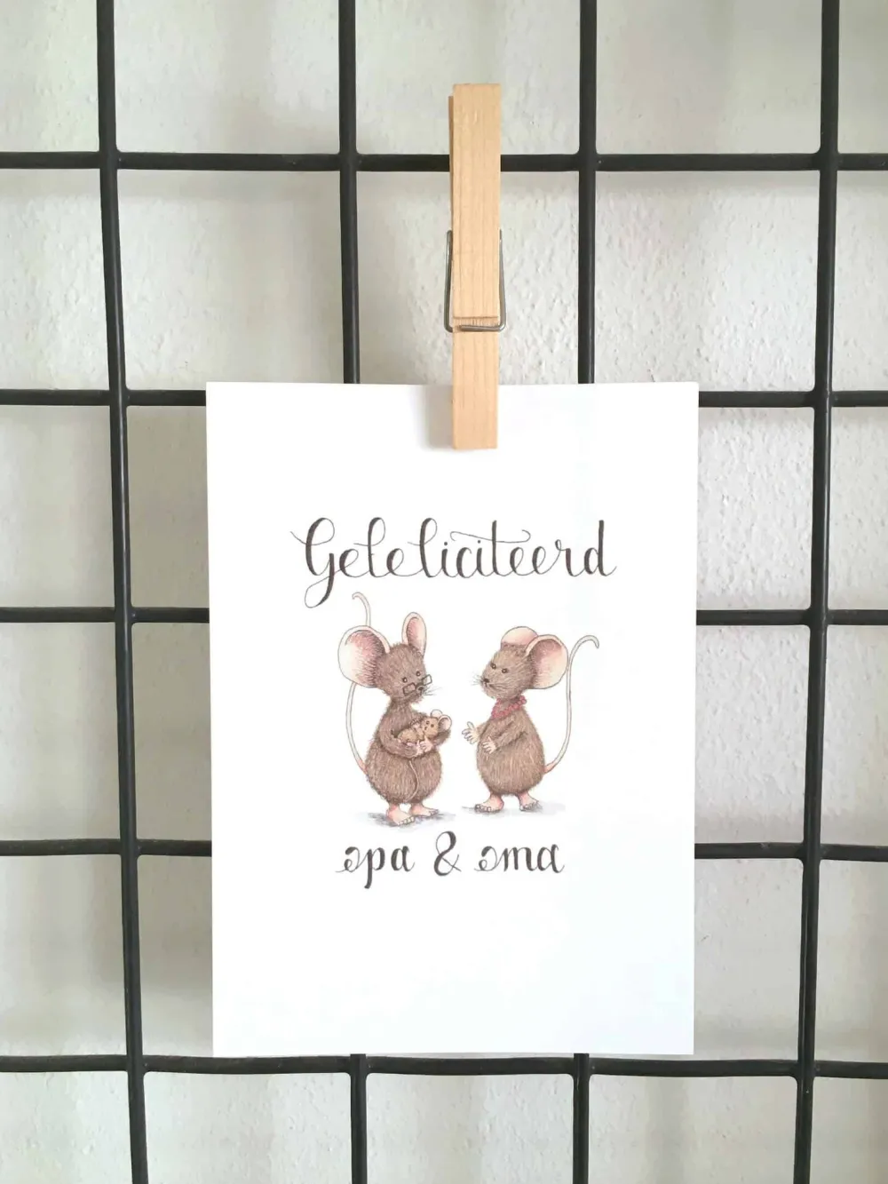 Anillustration Wenskaarten^Ansichtkaart Gefeliciteerd opa&oma