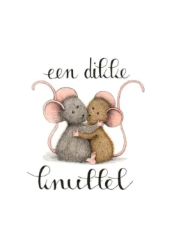 Anillustration Wenskaarten^Ansichtkaart Muisjes een dikke knuffel