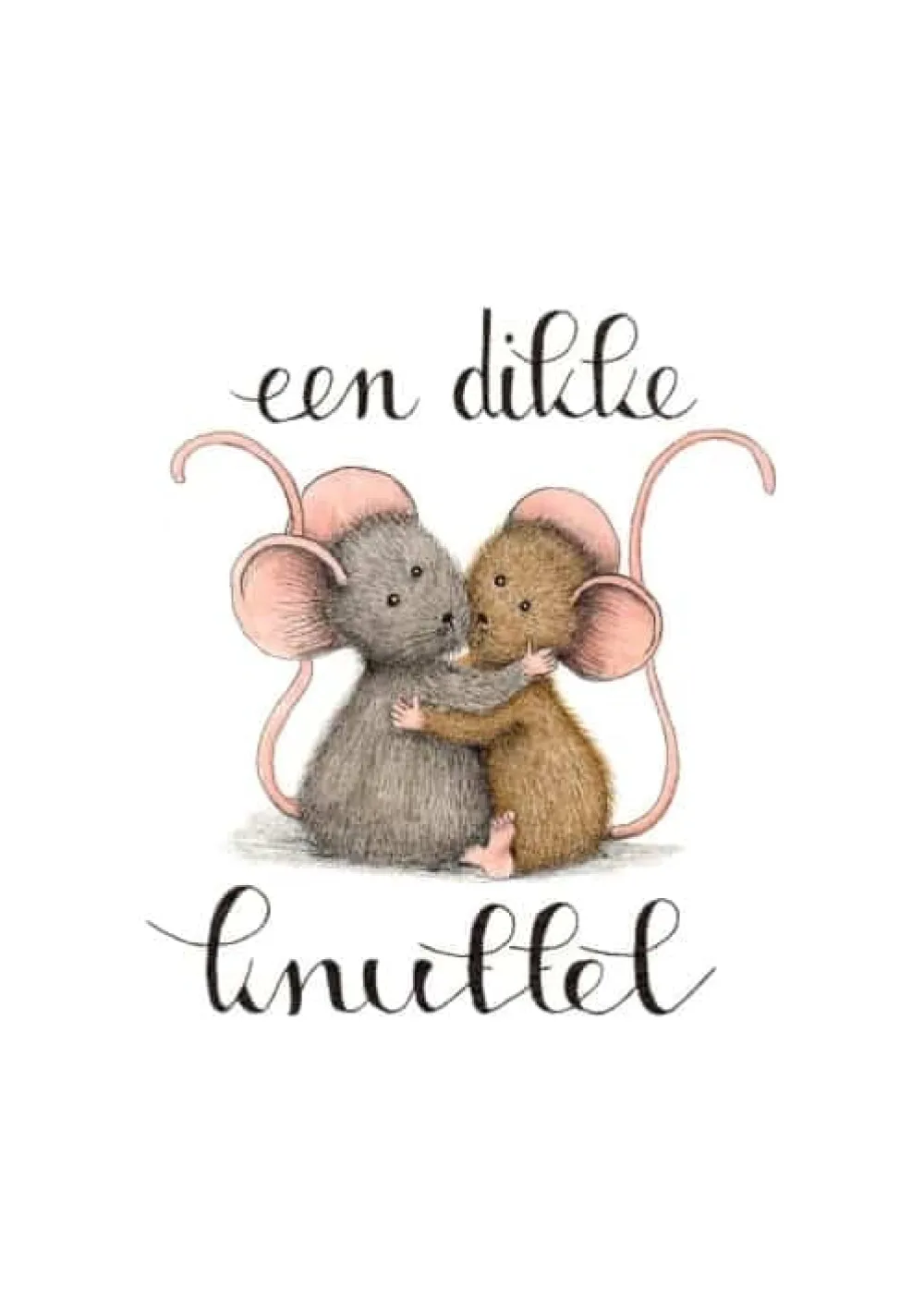 Anillustration Wenskaarten^Ansichtkaart Muisjes een dikke knuffel