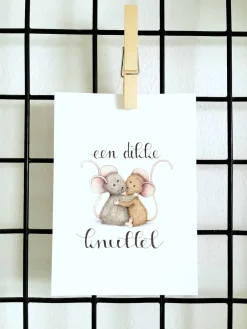 Anillustration Wenskaarten^Ansichtkaart Muisjes een dikke knuffel