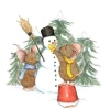 Anillustration Wenskaarten^Ansichtkaart Muisjes maken sneeuwpop