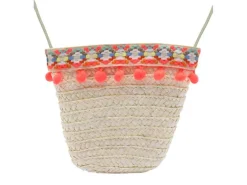 BB Klostermann Tassen & Rugzakken^Schoudertas met Oranje Pompons Wit