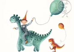 Bijdehansje Wenskaarten^Postkaart Dino