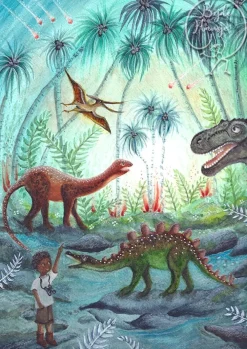 Bijdehansje Wenskaarten^Postkaart Dino Adventure