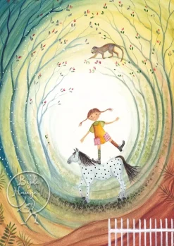 Bijdehansje Wenskaarten^Postkaart Pippi