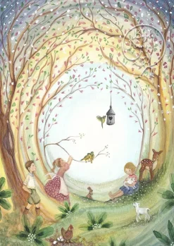 Bijdehansje Wenskaarten^Postkaart Spring