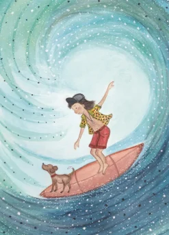 Bijdehansje Wenskaarten^Postkaart Surfer