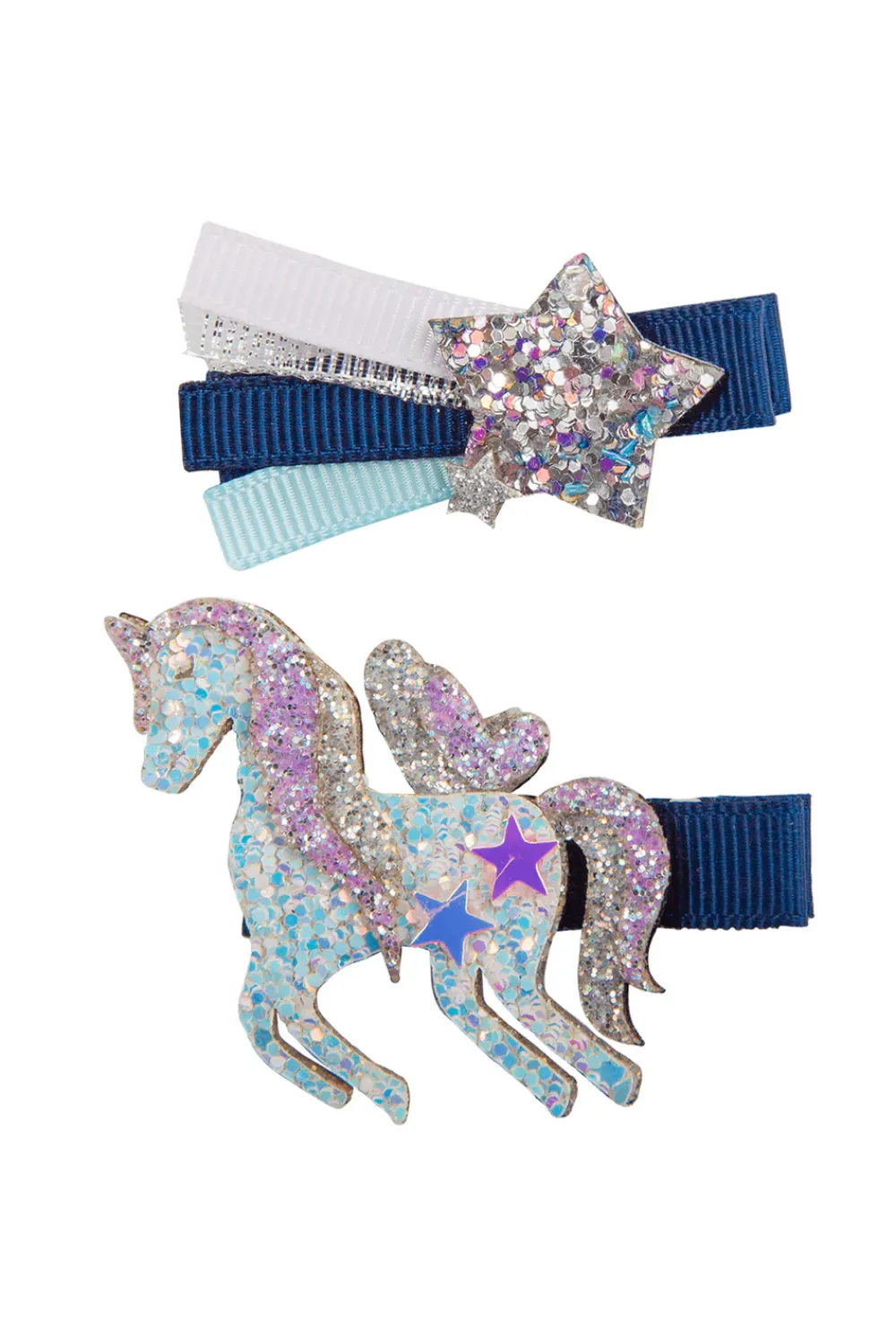 Great Pretenders Sieraden^Boutique Navy Unicorn Star Hairclip, 2 styles assorted