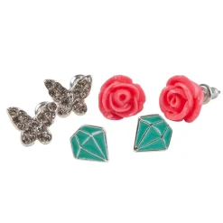 Great Pretenders Verkleedkleding|Sieraden^Boutique Rose Studded Earrings, 3 Sets