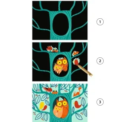 Djeco Creatief^Kraskaarten Learning about animals