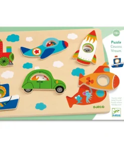 Djeco Houten Puzzels^Reliefpuzzel Coucou Vroum