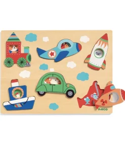 Djeco Houten Puzzels^Reliefpuzzel Coucou Vroum