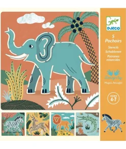 Djeco Creatief^Tekensjablonen Wilde Dieren