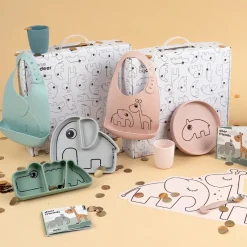 Done by Deer Kinderservies|Kraamcadeaus^Kinderservies Cadeauset Siliconen Blue