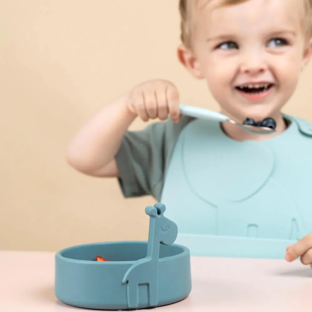 Done by Deer Kinderservies|Kraamcadeaus^Peekaboo Kinderservies First Meal set Deer friends Blue