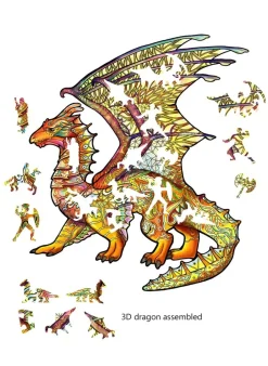 Eureka Houten Puzzels|Contour Puzzels^Rainbo Houten Puzzel Draak 104pcs