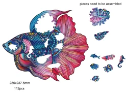 Eureka Houten Puzzels|Contour Puzzels^Regenboog Houten Puzzel Fighting Fish