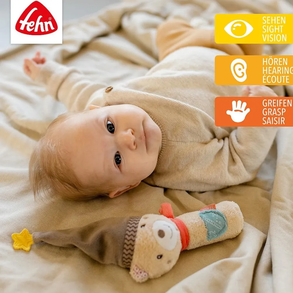 Fehn Babyspeelgoed^Grijpfiguur Beer