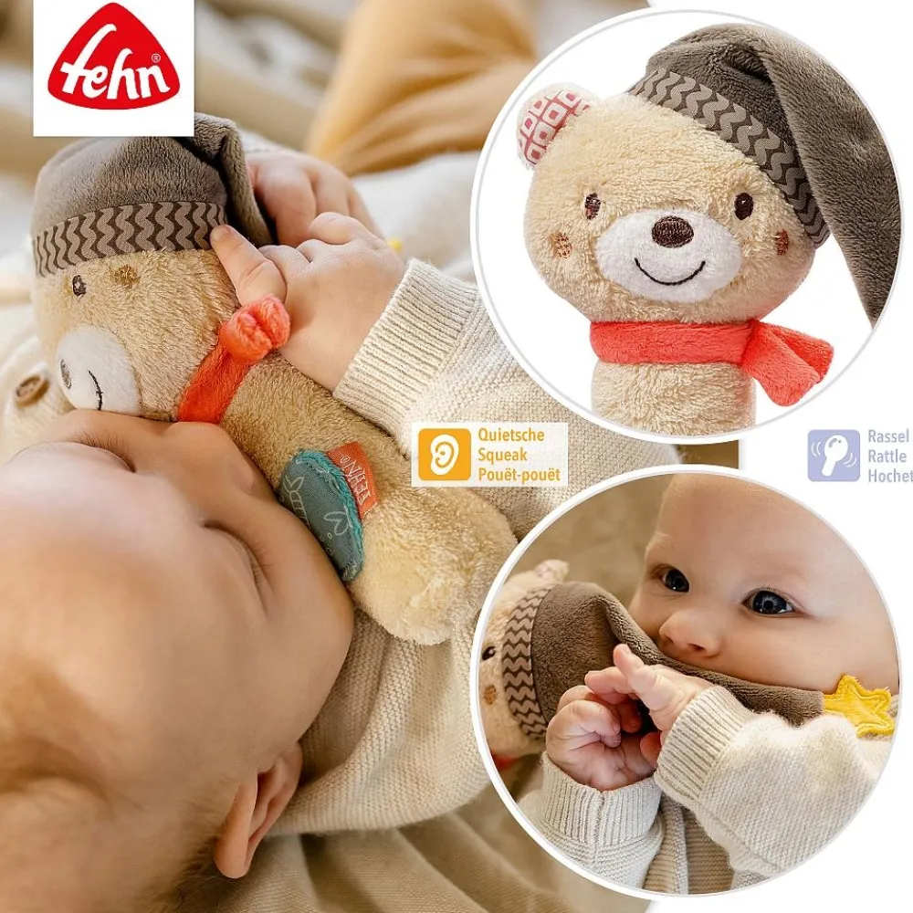 Fehn Babyspeelgoed^Grijpfiguur Beer