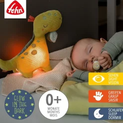 Fehn Babyspeelgoed|Lampen^Knuffel Nachtlampje Dino