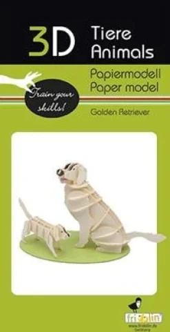 Fridolin Creatief^3D Papiermodel Hond Golden Retriever