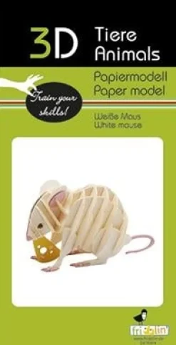 Fridolin Creatief^3D Papiermodel Witte Muis