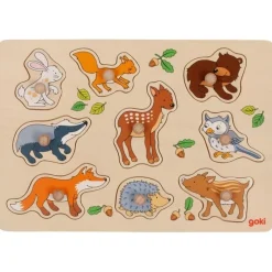 GOKI Knoppuzzels^Knoppuzzel  Bosdieren 9 pcs