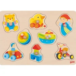 GOKI Houten Puzzels^Knoppuzzel Mijn Eerste Speelgoed 8pcs