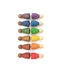 Grapat Open Ended Play^Houten Poppetjes Dark Warm Nins 18-188B