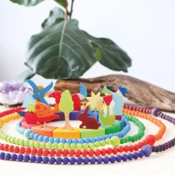 Grimm's Open Ended Play^Houten Gekleurde Kralen set 480-delig 10270