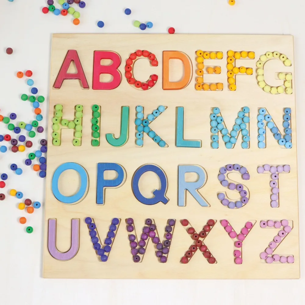 Grimm's Open Ended Play^Houten Pastel Kralen set 120-delig 10259