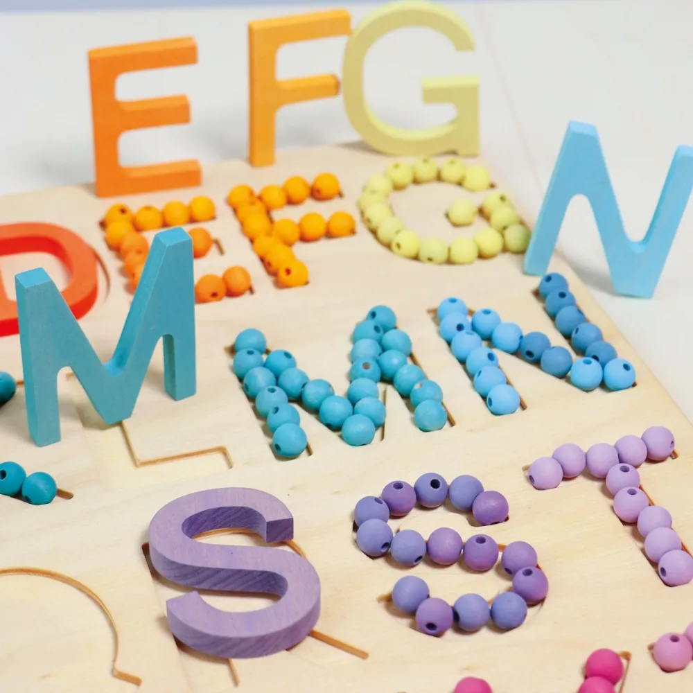 Grimm's Open Ended Play^Houten Pastel Kralen set 120-delig 10259