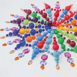 Grimm's Open Ended Play^Houten Regenboog Kralen set 36-delig 10240
