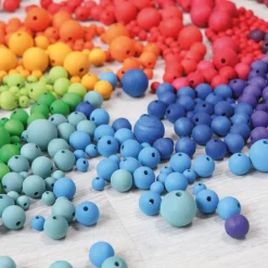 Grimm's Open Ended Play^Houten Regenboog Kralen set 36-delig 10240