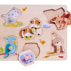 Haba Knoppuzzels^Inlegpuzzel Huisdieren 6pcs