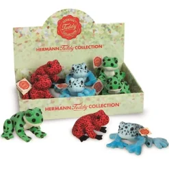 Hermann Teddy Hermann Teddy Collection^Knuffel Kikker Rood, Groen of Blauw