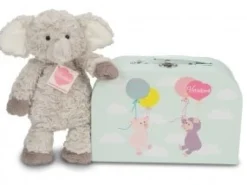 Hermann Teddy Hermann Teddy Herzekind|Kraamcadeaus^Knuffel Olifant Smartie met Koffer