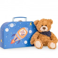 Hermann Teddy Kraamcadeaus^Knuffel Teddybeer Ferdi met Koffer