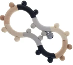 Hess Babyspeelgoed^Grijpfiguur Rammelaar Acht Natuurlijk Zwart