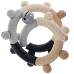 Hess Babyspeelgoed^Grijpfiguur Rammelaar Acht Natuurlijk Zwart