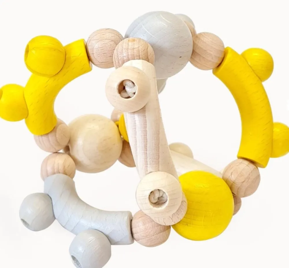 Hess Babyspeelgoed^Grijpfiguur Rammelaar Kogels Geel