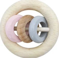Hess Babyspeelgoed^Grijpfiguur Rammelaar Drie Ringen Natuurlijk Blauw/Roze