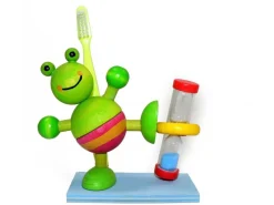 Hess Kleine Cadeautjes|Kleine Cadeaus^Tandenpoetsklok Kikker Hout