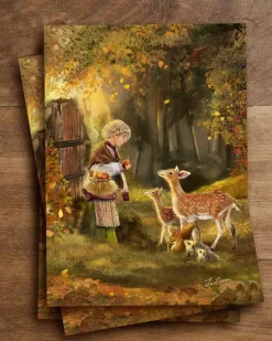 Iris Esther Wenskaarten^Postkaart Deer Delights