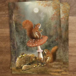 Iris Esther Wenskaarten^Postkaart Preparing for winter