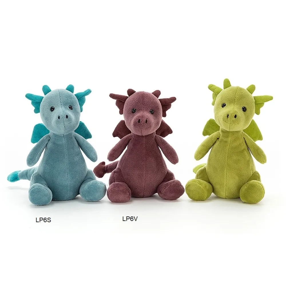 Jellycat Little Legs^Knuffel Draak Little Puff Sapphire