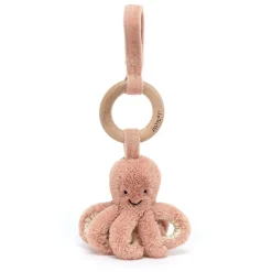 Jellycat Babyspeelgoed|Kraamcadeaus^Knuffel Rammelaar Inktvis Odell Octopus Wooden Ring Toy