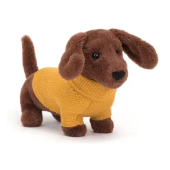 Jellycat Dressed To Impress^Knuffel Sweater Sausage Dog Yellow