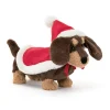 Jellycat Kerst^Knuffel Teckel Winter Warmer Otto Sausage Dog
